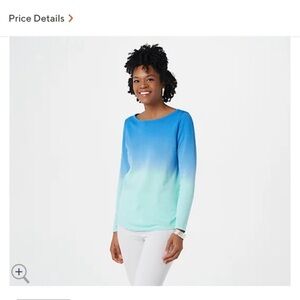 Blue and Green Ombre Women's Top